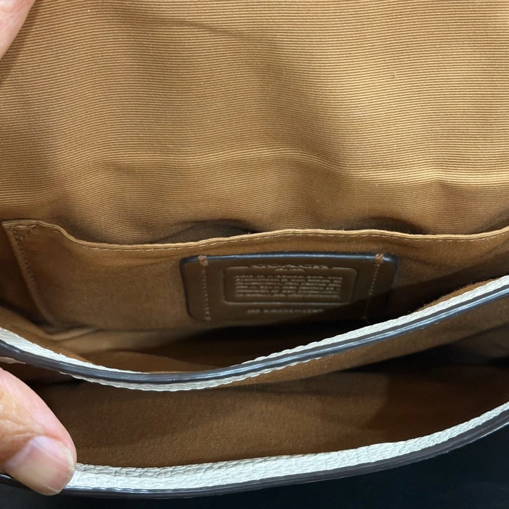 Coach Cream and Olive Crossbody leather jade  Bag 1924
